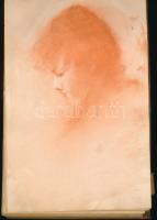 Neogrády László (1896-1962): Vázlatkönyv kb. 47 rajzzal, portrék, női aktok, állatok (kacsák, tehén)...