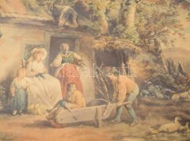 George Morland (1763-1804) után, Josephn Grozer (1755-1798 k.) metszése: Boldog család (The happy co...