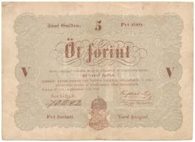 1848. 5Ft "Kossuth bankó" barna nyomat + barna keretnyomat! , "70642" T:F, szép papír Adamo G109Ah