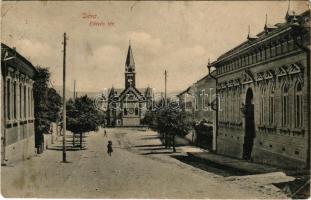 1916 Déva, Eötvös tér, templom. Kroll Gyula kiadása / square, church (EK)