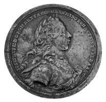 1780-1790. "II. József Nagyezüst Kegyelmi Érem" fém replika kiadásban (46mm) T:F, patina Hungary 1780-1790. "Big Silver 'Virtute et Exemplo' Medal, Joseph II" metal replica issue (46mm) C:F, patina