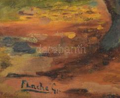 Flache Gyula (1892-1967): Tehénpásztor lány. Olaj, vászon. Jelezve balra lent. Sérült, részben javít...