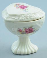 Vintage talpas ékszeres edény, kis kopással, m: 8 cm