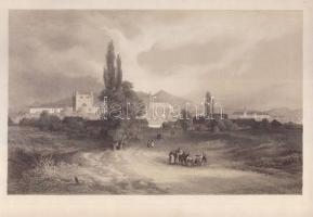 Pozsonyligeti látkép acélmetszete (26x16,5cm)