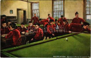 Recreation (Billiard and chess) - Queen's Royal W. Surrey Rgt., Raphael Tuck &amp; Sons Military Life 9038.