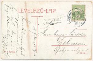 1913 Türkös, Turches (Négyfalu, Sacele); Fő tér, Evangélikus templom. W.L. Bp. 6100. / main square, ...