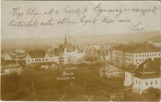 1903 Déva, látkép, Bethlen kastély, vármegyeháza / general view, castle, county hall. photo (kopott élek / worn edges)