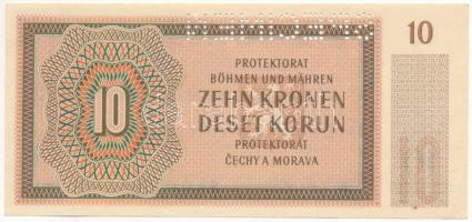 Német Harmadik Birodalom / Cseh-Morva Protektorátus 1942. 10K "08 A 602106", "SPECIME...