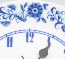 Bohemia máz alatti kobalt festéses falióra, jelzett, d: 24 cm