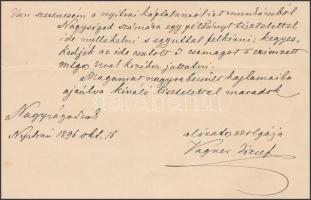 1896 Nyitra, Vágner József (1833-1910) nyitrai prépost-kanonok, a nyitrai egyházmegyei könyvtár igaz...