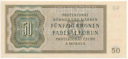 Német Harmadik Birodalom / Cseh-Morva Protektorátus 1944. 50K "10 A 120614", "SPECIME...