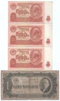 Szovjetunió 1937. 1Ch + 1961. 10R (3x) T:G,F közte szép papír Soviet Union 1937. 1 Chervonetz + 1961. 10 Roubles (3x) C:G,F within fine paper
