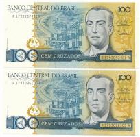 Brazília DN (1986-1988) 100C (2x) T:AU Brazil ND (1986-1988) 100 Cruzados (2x) C:AU Krause P#211