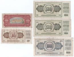 Jugoszlávia 1955. 100D + 1968. 10D + 1978. 500D (2x) + 1981. 1000D T:F,VG
Yugoslavia 1955. 100 Dina...
