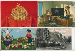 21 db MODERN képeslap: magyar városok, uralkodók, grafikai lapok