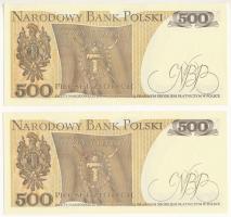 Lengyelország 1982. 500Zl (2x) sorszámkövető pár "FN 3773934 - FN 3773935" T:UNC-AU
Polan...