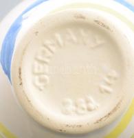 Német csíkos retro váza, jelzett, m: 14 cm