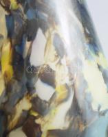 Márványszerűen színezett hutaüveg váza, m: 27,5 cm