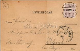 1898 (Vorläufer) Déva, mozaiklap 5 képpel: vármegyeháza, Piac tér, Fő utca, Vajdahunyad vára, Déva v...