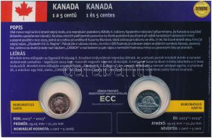 Kanada 2010. 1c Zn "II. Erzsébet" + 2018. 5c acél "II. Erzsébet", mindkettő kaps...