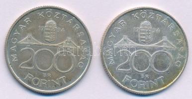 1994. 200Ft Ag "Deák" (2x) T:AU,XF patina Adamo F13.1