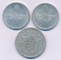 1943. 5P Al "Horthy Miklós születésének 75. évfordulójára + 1945. 5P Al "Parlament" (2x) T:XF-F ph. Adamo P8.3, P8.4