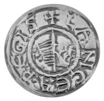 2014. "Lancea Regis / Regia Civitas" Szent István első ezüst dénárának Ag utánverete, tokban, tanúsítvánnyal (1,46g/0.999/23mm) T:UNC