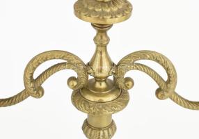 Szecessziós háromágú gyertyatartó, m: 42 cm