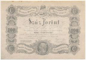 1848. 100Ft "Kossuth bankó" imitációja, hátoldalán "Nyomatott a Magyar Nemzeti Múzeum Magyarország története a honfoglalástól 1849-ig c. kiállításon 1967. május 31." felirattal T:F, szép papír, de folt