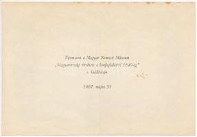 1848. 100Ft "Kossuth bankó" imitációja, hátoldalán "Nyomatott a Magyar Nemzeti Múzeum...