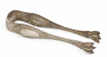 Szecessziós kockacukorfogó, jelzett, h: 15 cm