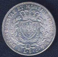 Olasz államok/Szardínia 1827. 5L Ag Károly Félix fém hamisítványa (metal fake)