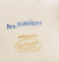 Gzhel 15 darabos porcelán tárgy gyűjtemény, közte jó darabokkal, szamovárok, díszes tárolók, jelzett...