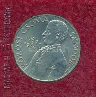 1984. 100Ft alpakka "Kőrösi Csoma Sándor" eredeti műbőr tokban, sérült műanyag kerettel, tanúsítvánnyal T:BU Adamo EM78