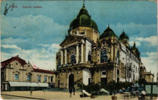 1916 Pécs, Nemzeti színház, Szabó József üzlete (EK)