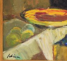 Schéner Mihály (1923-2009): Önarckép mint Rhodosi delicatus. Olaj, farost, jelezve balra lent, hátol...