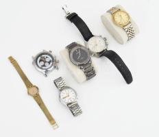 6 darab design karóra, közte Dugena, Odeon, Ferrari, Citizen.