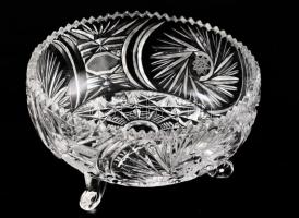 Ólomkristály kínáló, d:16 cm, m: 8,5 cm