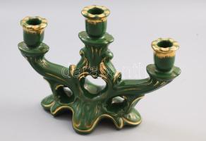 Olasz háromágú gyertyatartó, jelzett, 28x19 cm