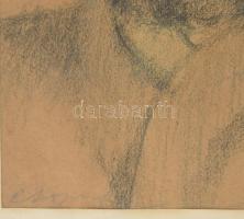 Csomafáy Károly (1906-1945), erdélyi festő, Vida Árpád unokaöccse: Arckép. Vegyes technika, papír, ü...