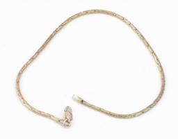 Ezüst(Ag) aranyozott glídes nyaklánc, jelzett, h: 24,5 cm, nettó: 6,3 g