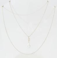 Ezüst(Ag) duplaszálas ankerszemes nyaklánc, jelzett, h: 42 cm, nettó: 11,4 g