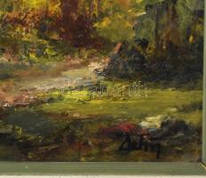 Detrői Ernő (1925 - ): Pilisi táj. Olaj, farost, jelzett, keretben, 26×37 cm