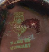 Zsolnay eozin mázas váza, lefűrészelt, átmázolt, jelzett, m: 11,5 cm