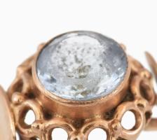 Arany (Au) gyűrű, m:54, jelzett, 14k, akvamarin berakással, bruttó: 3g