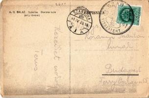 1941 Szabadka, Subotica; Gradska kuca / városháza / city hall, art postcard s: A.G. Balaz + " S...