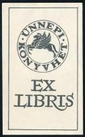Fery Antal (1908-1994): Ex libris Ünnepi Könyvhét. Fametszet, papír, jelzés nélkül. 10,5x7 cm.