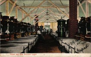 1907 Királyhida, Bruckújfalu Tábor, Brucker Lager, Bruckneudorf; Laktanya belső. Marie Huber / K.u.k. military barracks, dormitory interior (EK)