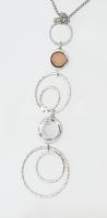 Ezüst(Ag) venezianer nyaklánc köves medállal, jelzett, h: 42-44 cm, bruttó: 4,3 g