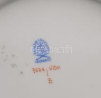 Herendi Viktória mintás fodros peremű kínáló, jelzett, 28,5x25 cm